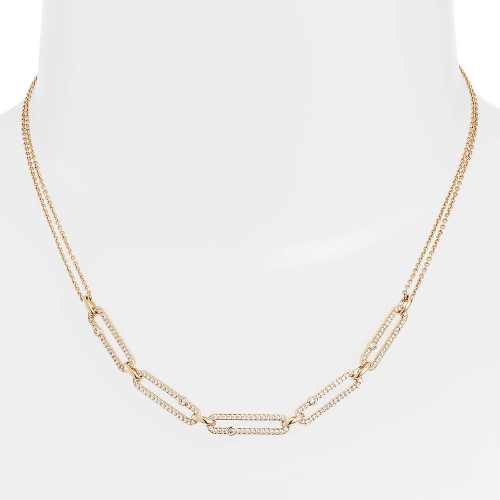 NADRI Linked Pave CZ Frontal Necklace
